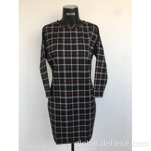 Frock Dress For Women Women's knitted jacquard black/red dress Supplier